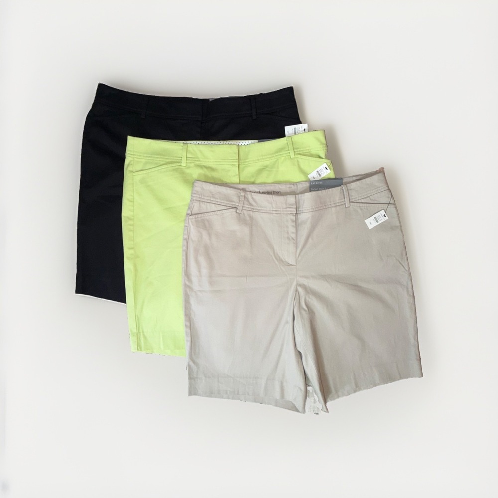 Talbots Perfect 9.5" Women's Bermuda Shorts Bundle (3) Size 16P NWT
